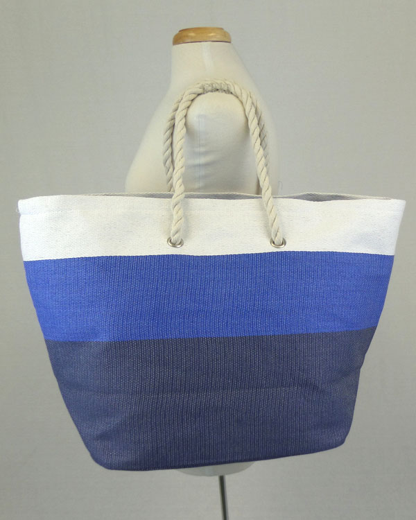 Large size three tones beach tote bag