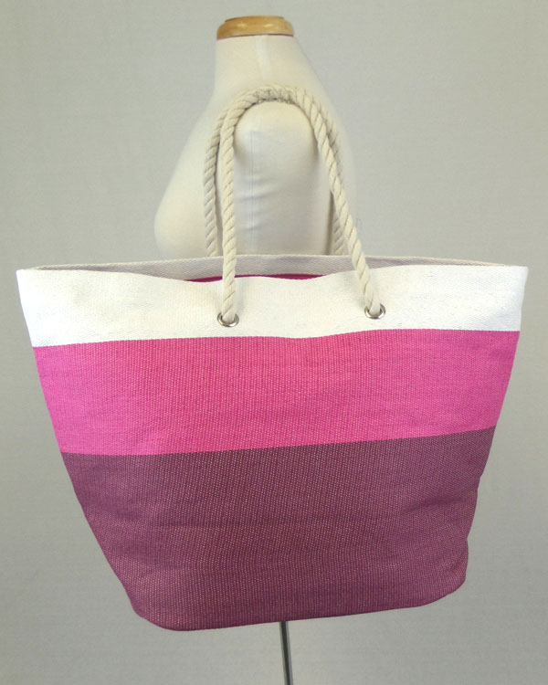 Large size three tones beach tote bag