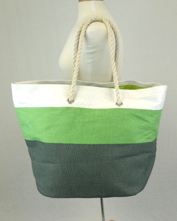 Large size three tones beach tote bag