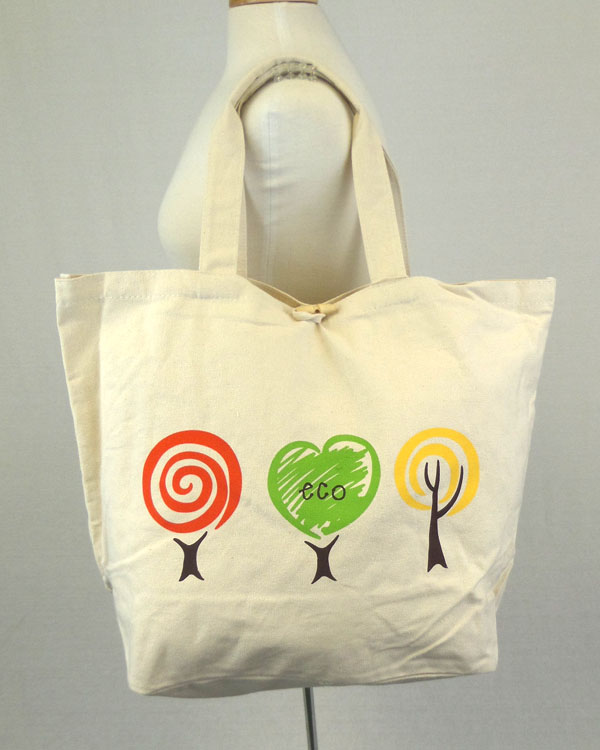 Large size eco trees beach tote bag