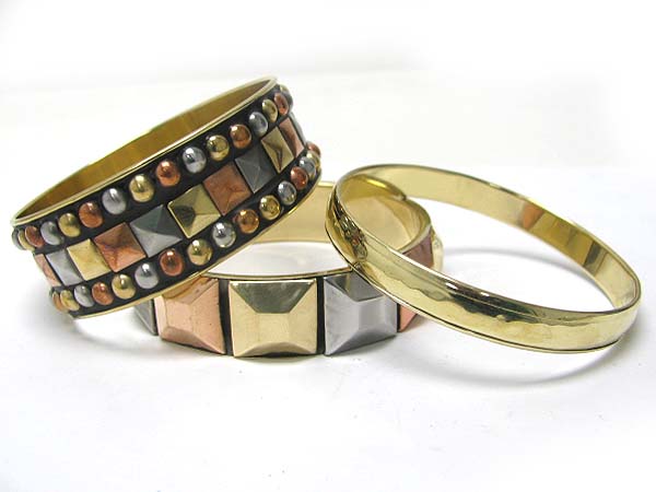 3 pc metal bangle set