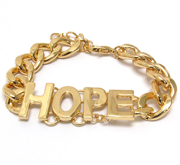METAL HOPE AND THICK CHAIN BRACELET