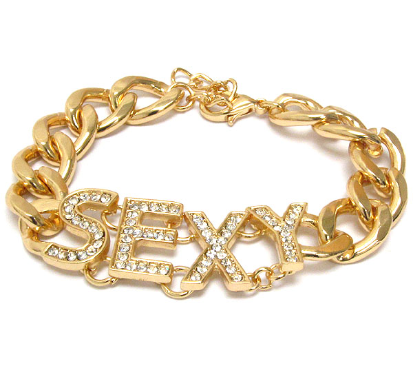 CRYSTAL DECO SEXY AND THICK CHAIN BRACELET