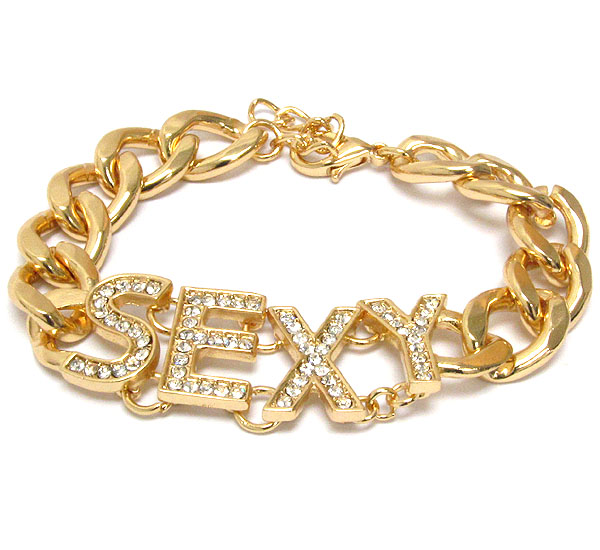 Crystal deco sexy and thick chain bracelet