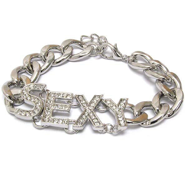 Crystal deco sexy and thick chain bracelet