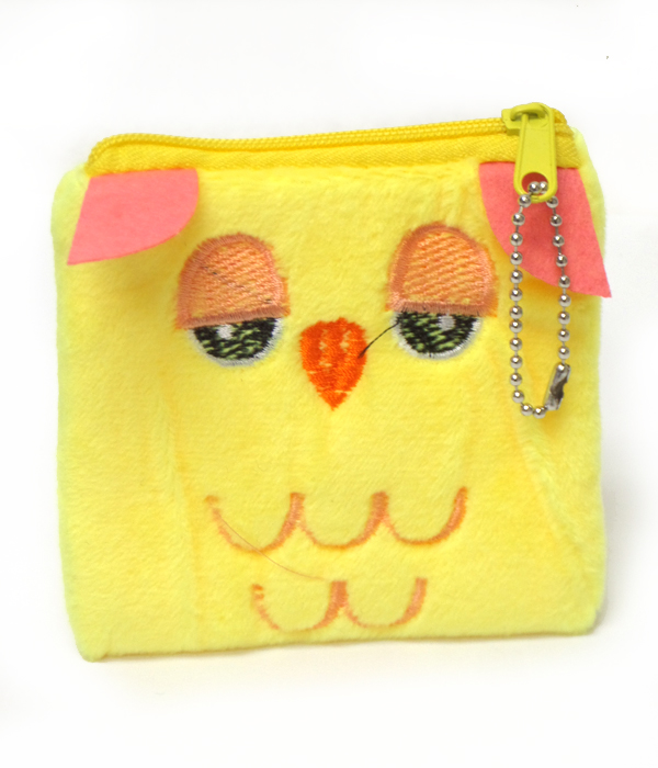 Owl plush soft coin purse