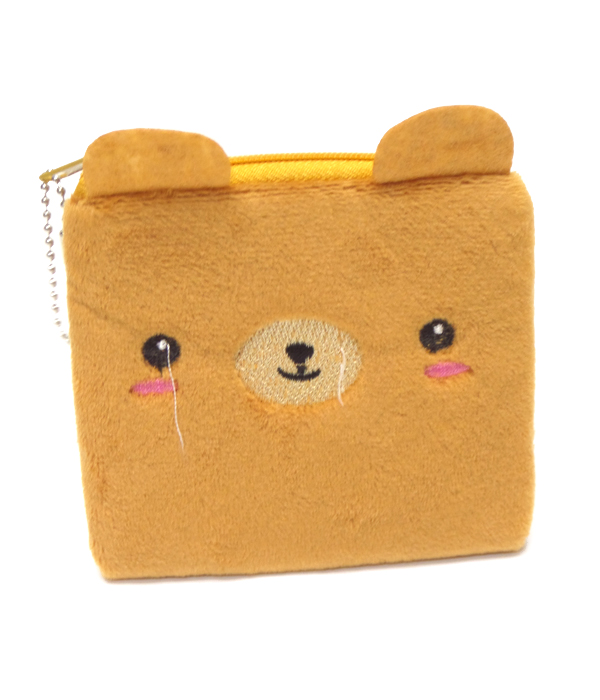 Bear plush soft coin purse