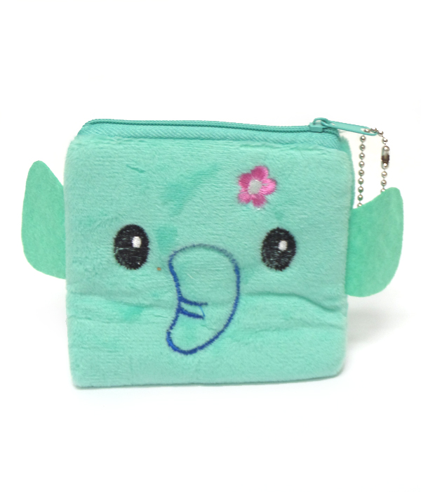 Elephant  plush soft coin purse