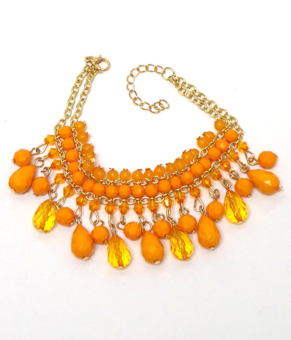 4 layer multi beads drop bracelet 