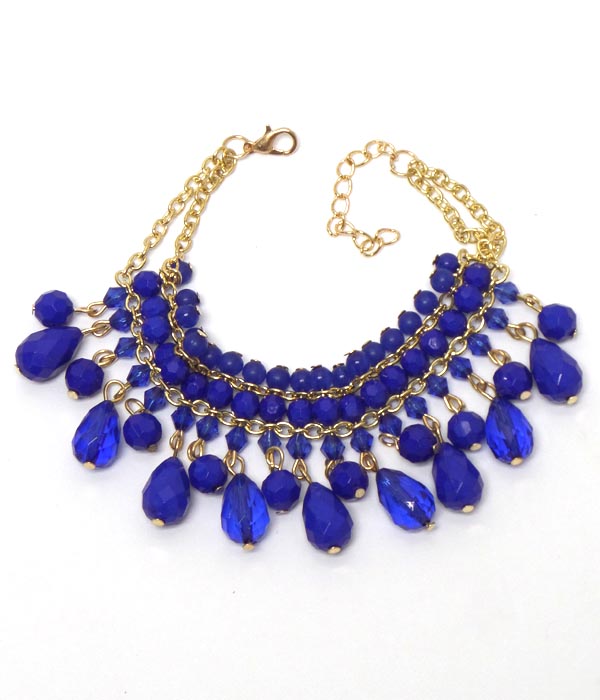 4 layer multi beads drop bracelet 