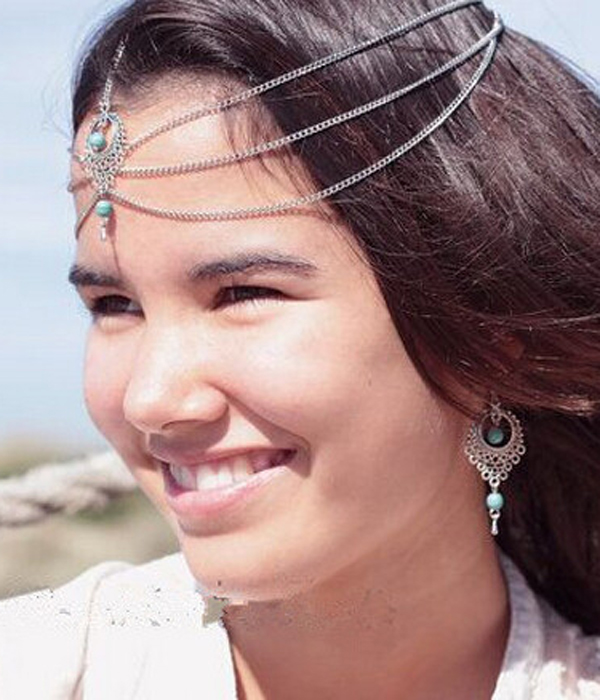 Retro vintage multi layer hair chain