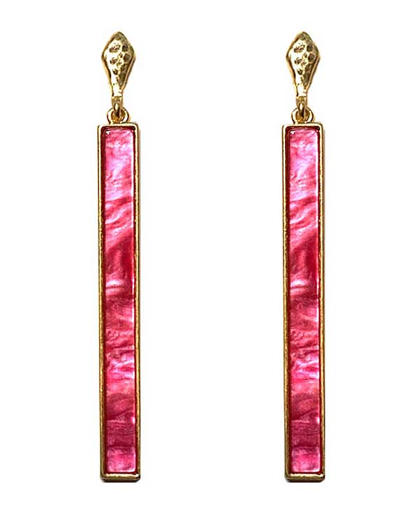 LONG METAL BAR DROP EARRING