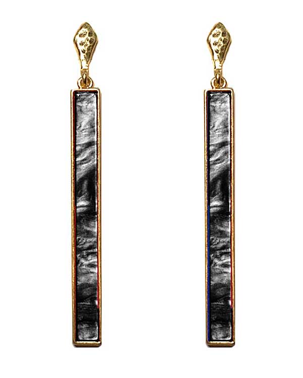 LONG METAL BAR DROP EARRING