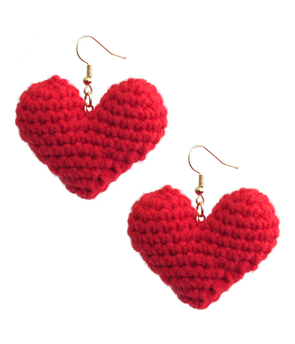 Handmade crochet earring - heart