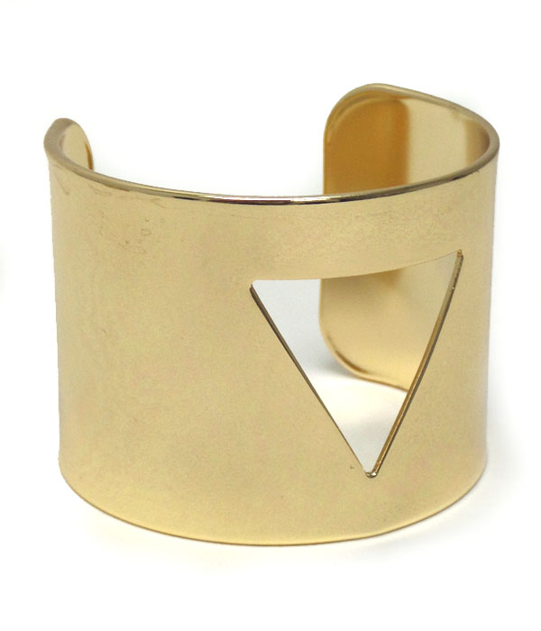 Triangle cut wide meatl bangle bracelet