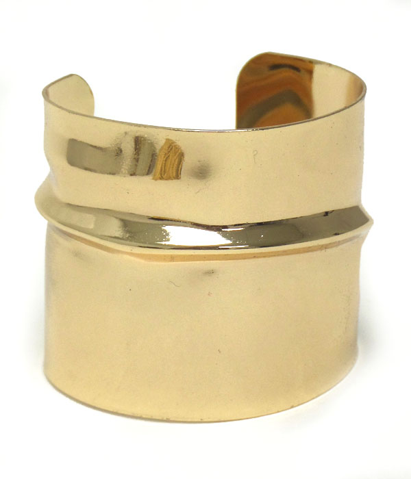 Wide metal bangle bracelet
