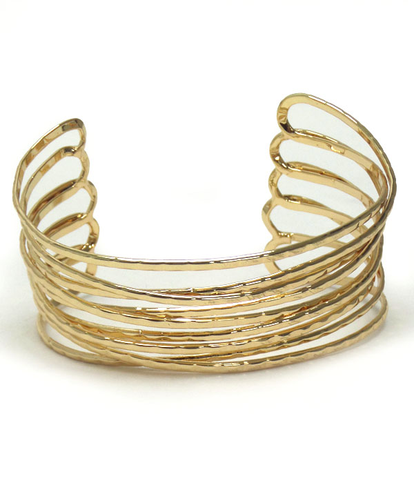 Hammered wire stack bangle bracelet