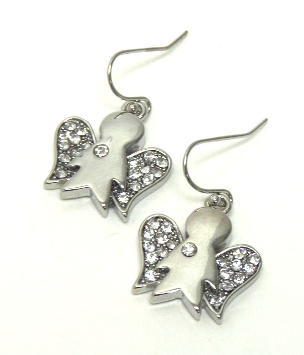 Crystal angel earring