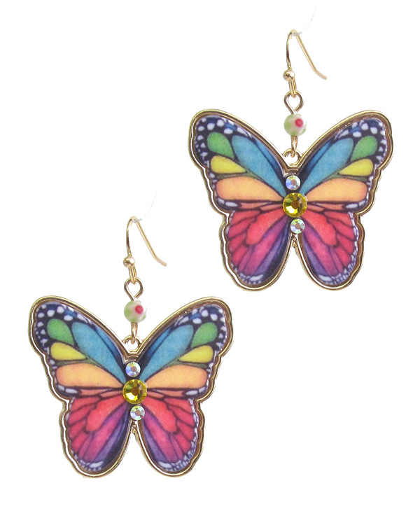 Butterfly metal earring