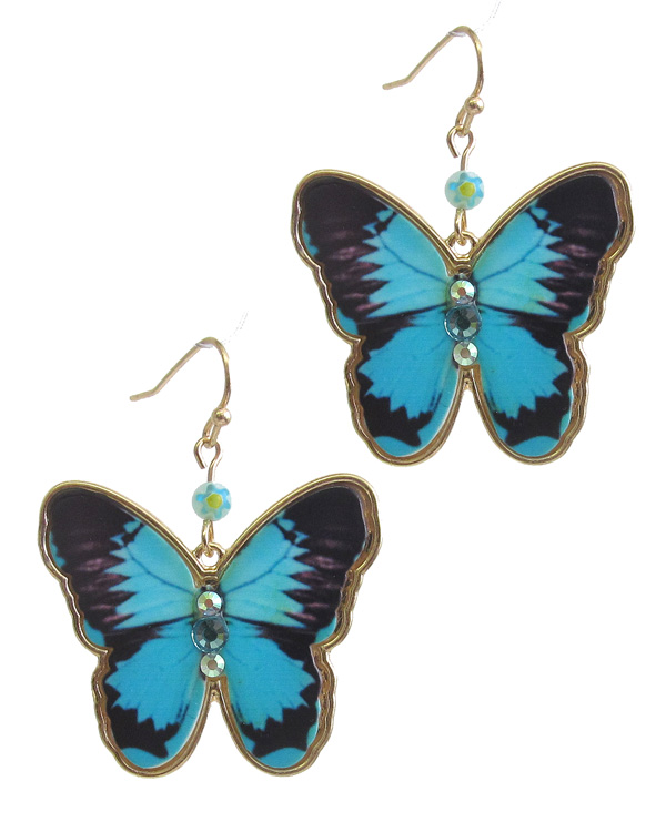 Butterfly metal earring