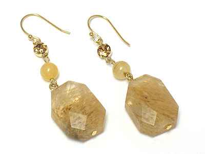 Crystal and natural stone earring