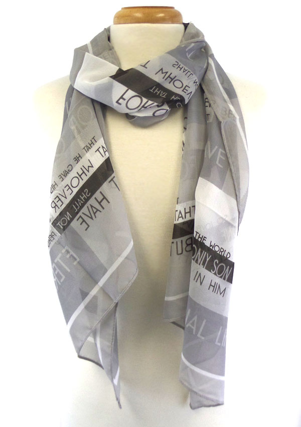 Religious inspiration print scarf 