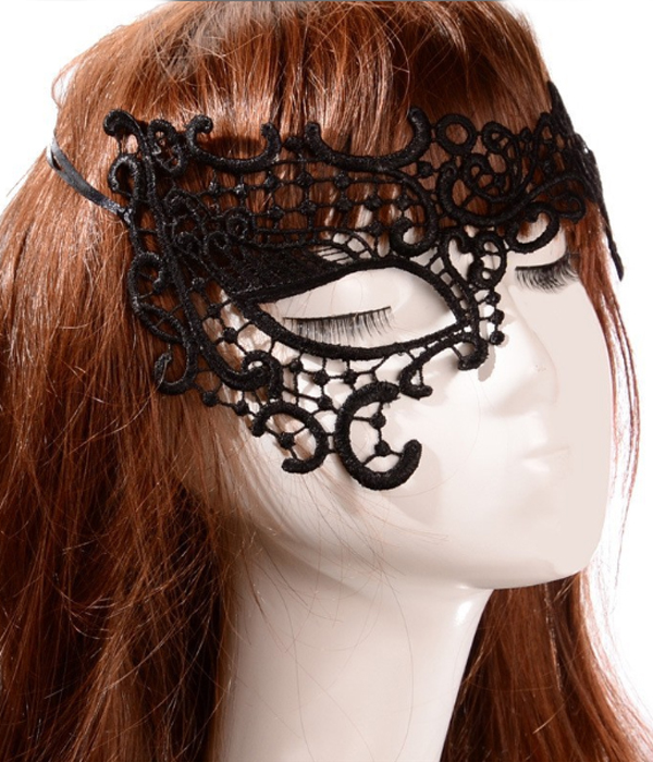 Steamkpunk masquerade lace tie mask