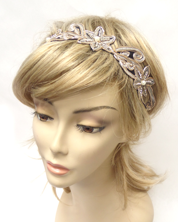 Handmade lace flower headband