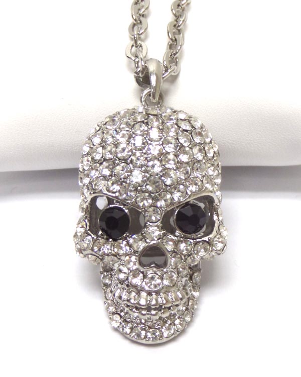 Skull crystals chain necklace