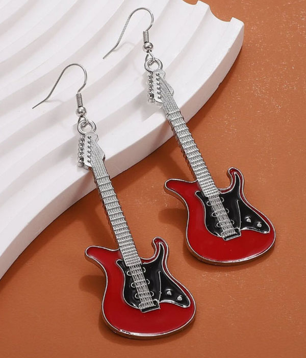 Musical instrument earring - electric guitar