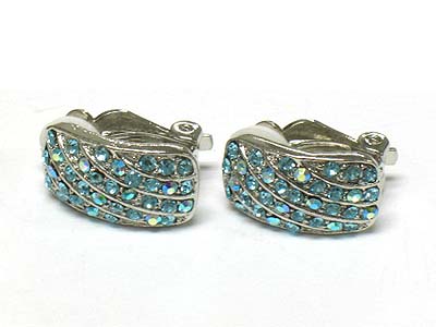 Crystal button clip earring