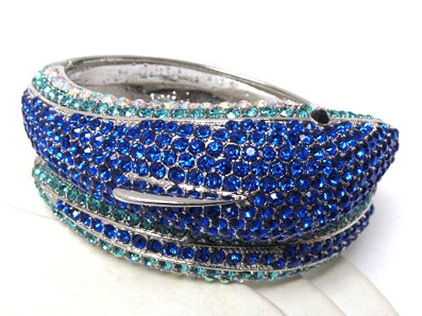 Crystal metal fashion dolphin hinge bangle