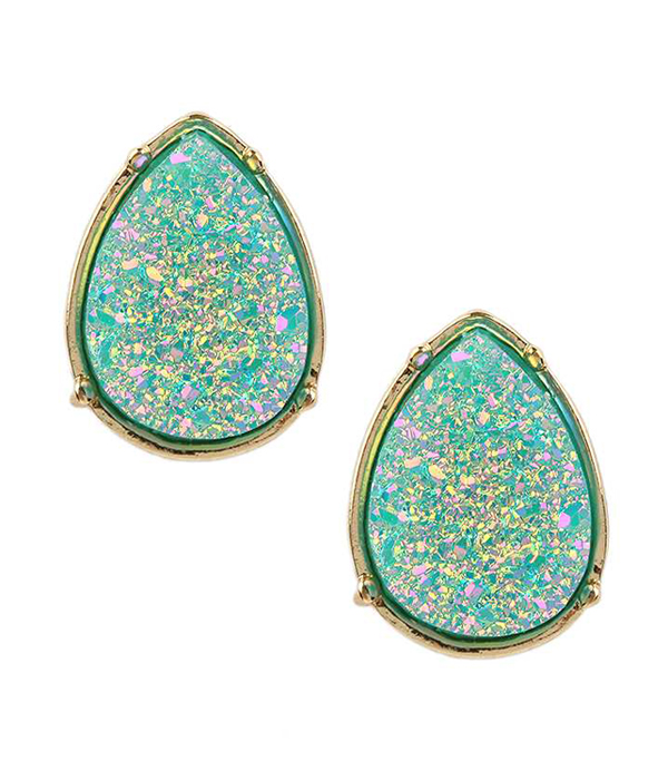 Druzy teardrop earring