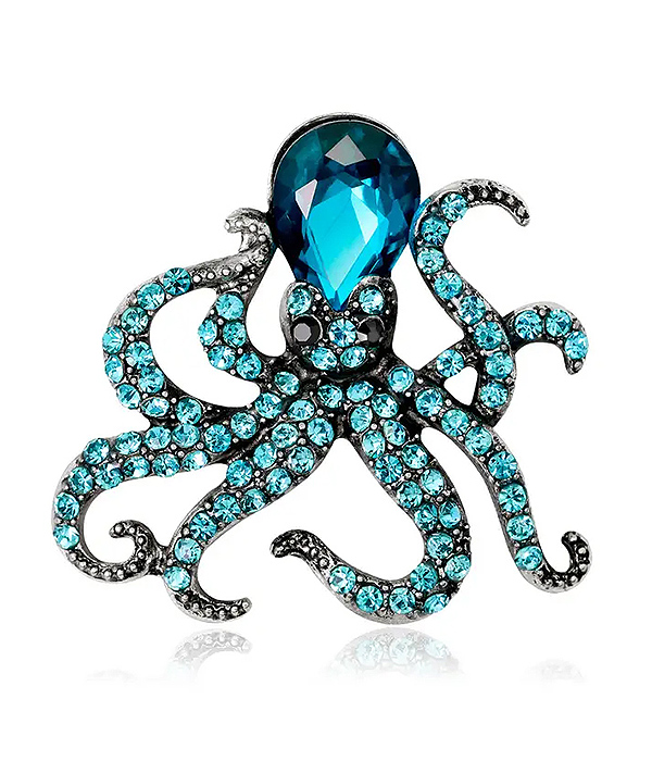 Sealife theme octopus brooch or pin