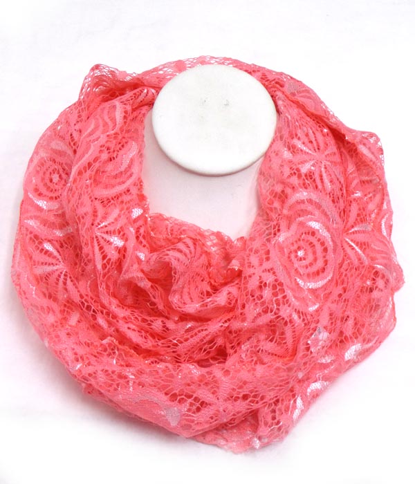 Flower lace infinity scarf 