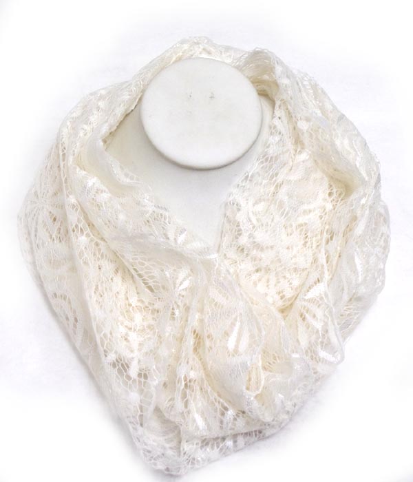 Flower lace infinity scarf 