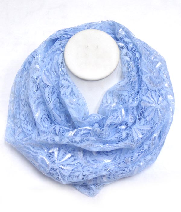 Flower lace infinity scarf