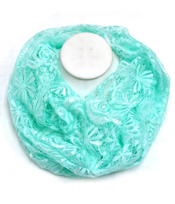Flower lace infinity scarf 