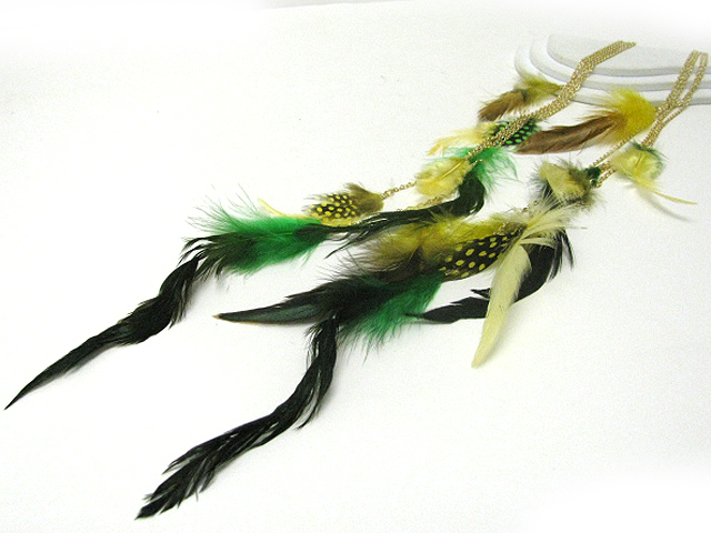 18 inch super long feather and tassel drop earring