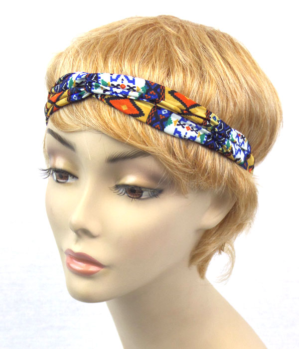 Tribal print stretch headband