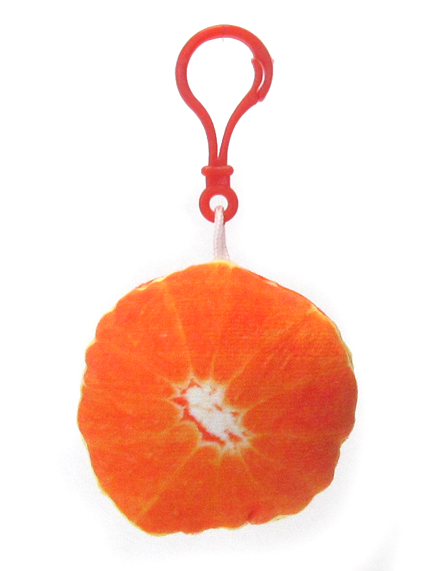 STUFFY PILLOW FRUIT KEY CHAIN - ORANGE