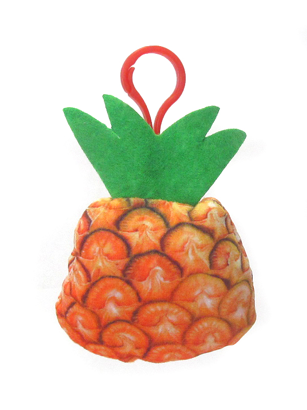 STUFFY PILLOW FRUIT KEY CHAIN - PINE APPLE