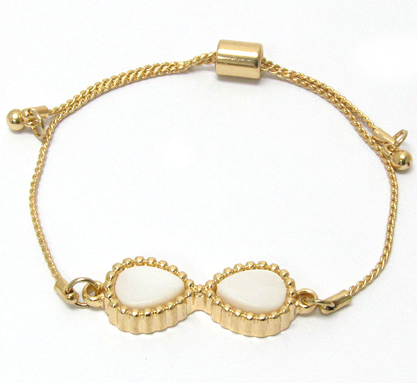 Crystal and shell deco infinite symbol bracelet