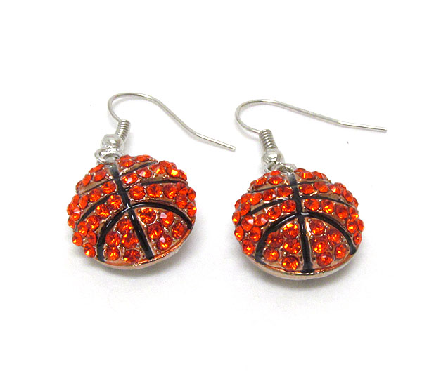 Crystal and epoxy deco basketball earring