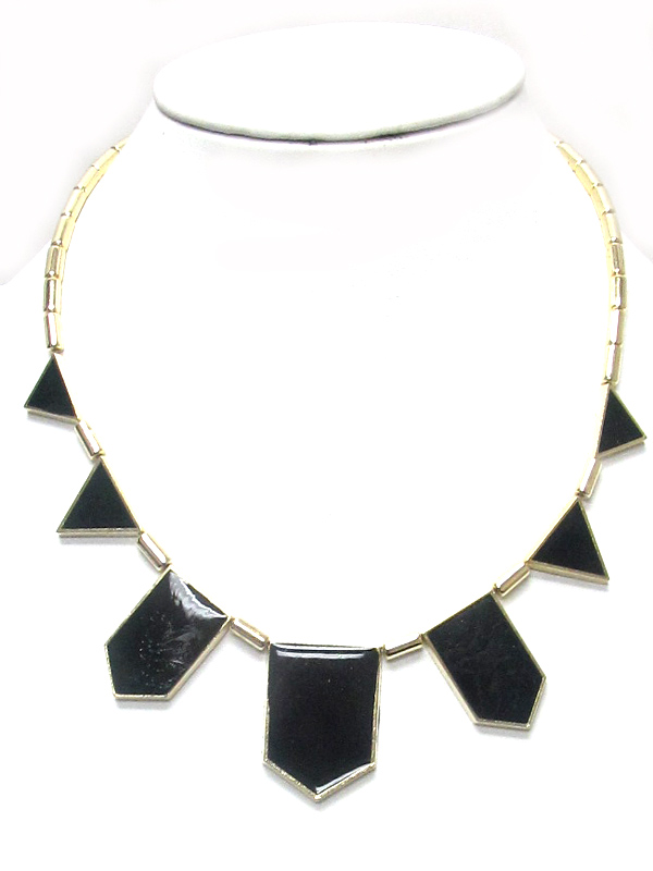 Chevron disk drop necklace set