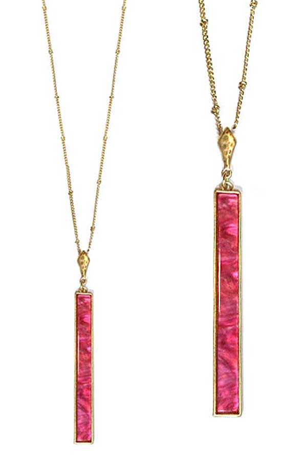 Acrylic marble pendant long necklace