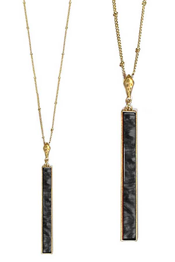 Acrylic marble pendant long necklace