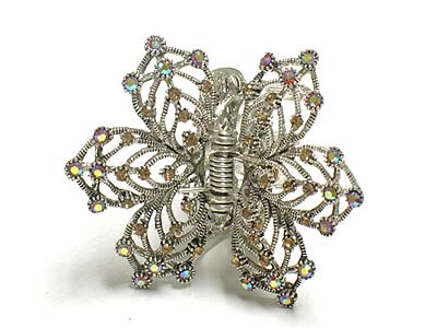Crystal deco casting metal hair claw