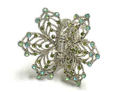 Crystal deco casting metal hair claw