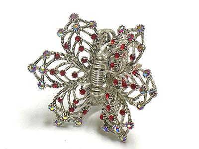 Crystal deco casting metal hair claw